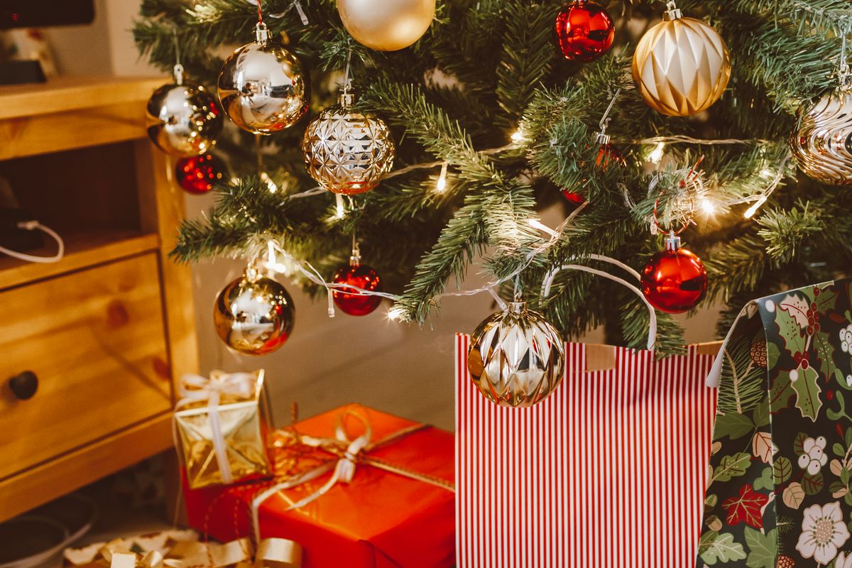 Holiday shopper choosing Christmas gifts