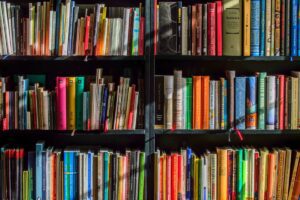 Shelves of law books representing the different practice areas a lawyer may cover