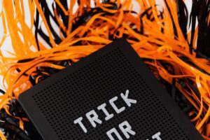 Halloween party decorations and pumpkins